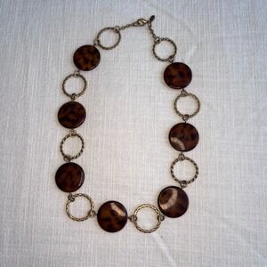Express Statement Necklace Tortoise Shell‎ Gold Chain Fashion Jewelry